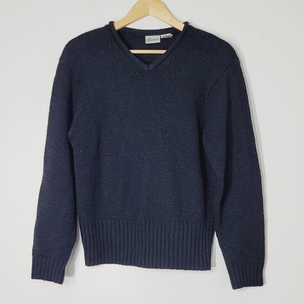 Penmans Black Knit Pullover Sweater Top V-Neckline Vintage Preppy Womens M